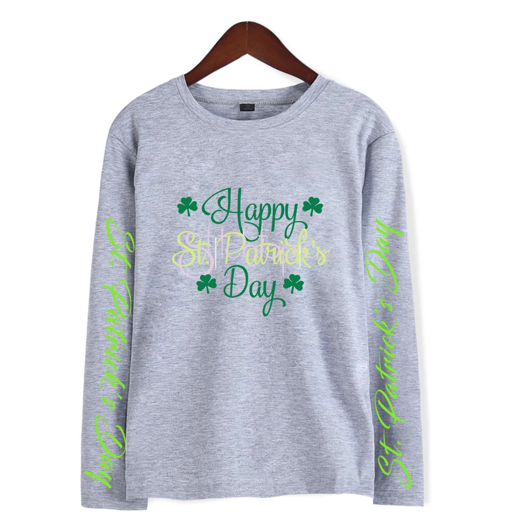 

Saint Patrick's Day Shirt Crew Neck Women Men's Shirt Long Sleeve Tshirt Unisex Harajuku Streetshirt 2021 Fashion Clothes