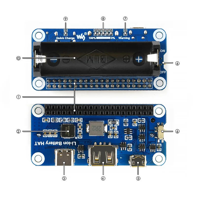 Плата расширения литий-ионного аккумулятора для Raspberry Pi 5V регулируемый выход