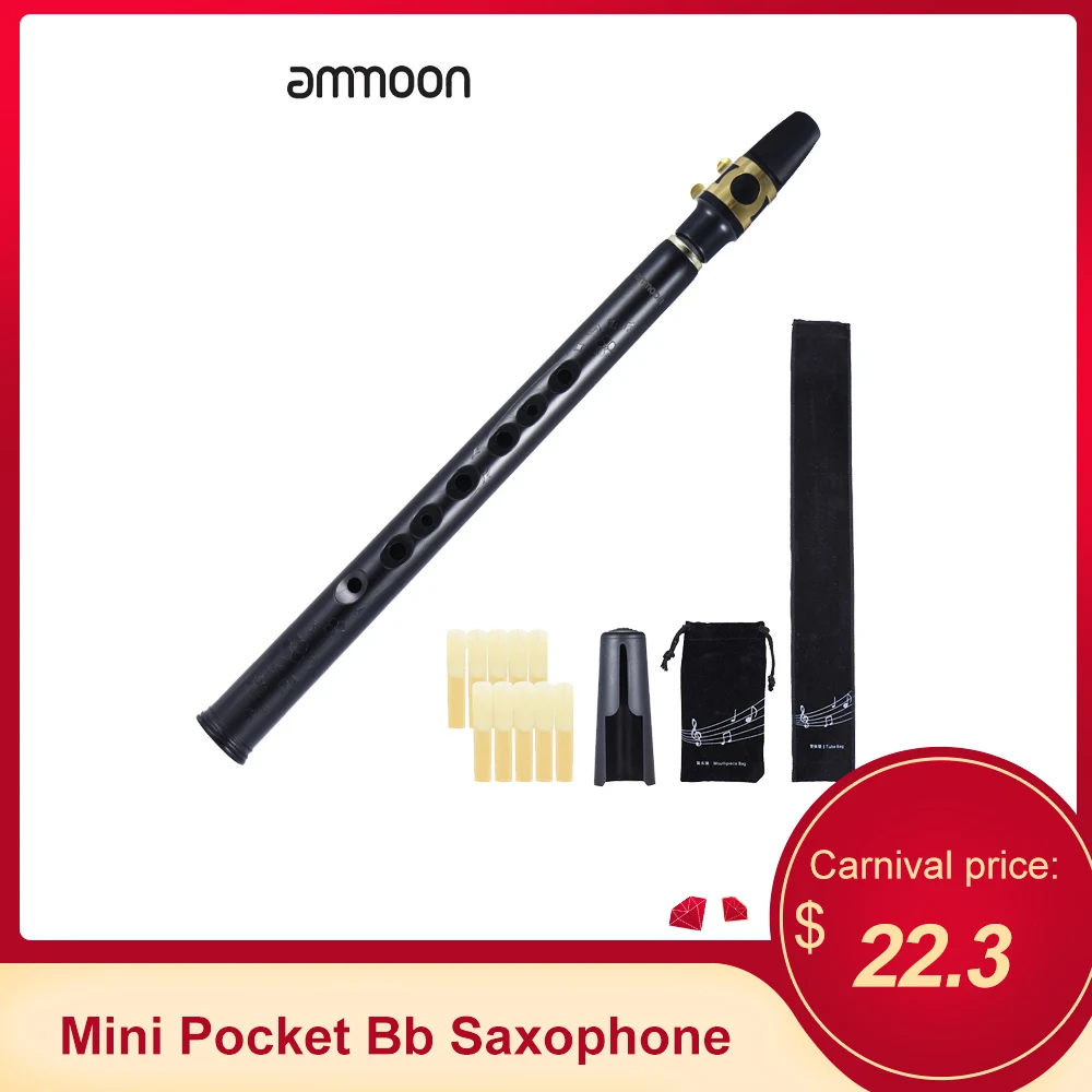 Ammoon Мини карманный Bb саксофон ABS с альт мундштуками 10 шт. Рид сумка для переноски духовой инструмент саксофон для начинающих