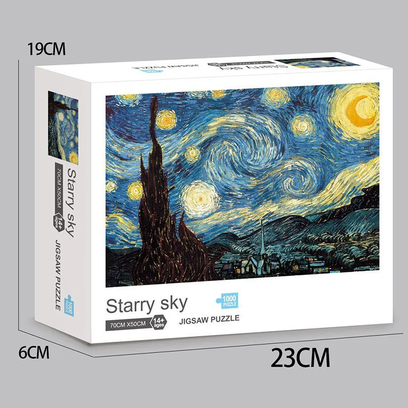 1000PCS Decompression Starry Sky Puzzle SNOW NIGHT AURORA PUZZLE ROUND jigsaw | Игрушки и хобби
