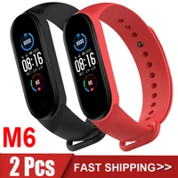 2pcs m6 smart band men sport watch health heart rate fitness tracker pedometer women wristband bracelet for ios xiaomi android