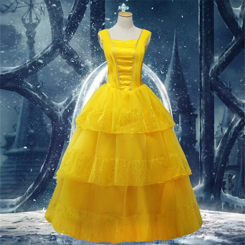 Красота и с рисунком из мультфильма «Красавица и Чудовище» Хэллоуин косплей фантазии костюмы фильм принц Адам принц колокол платье принцессы карнавальный костюм Одежда для вечеринки