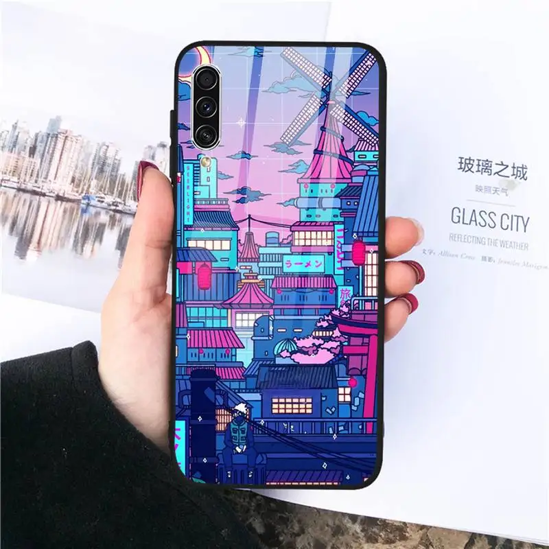 

Art Pixel Aesthetic Silicone Phone Case Tempered glass For Samsung S20 Ultra S7 edge S8 S9 S10 e plus note8 9 10 pro