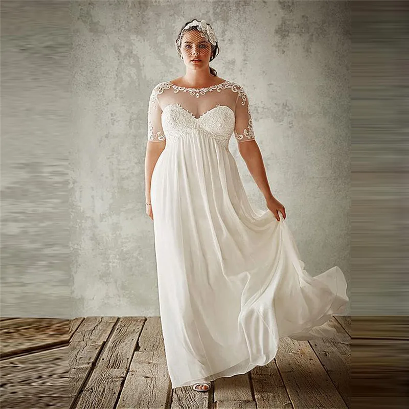 

Женская шифоновая юбка, ТРАПЕЦИЕВИДНОЕ свадебное платье с кружевом, женское платье с вырезом под горло, модель 2021 года