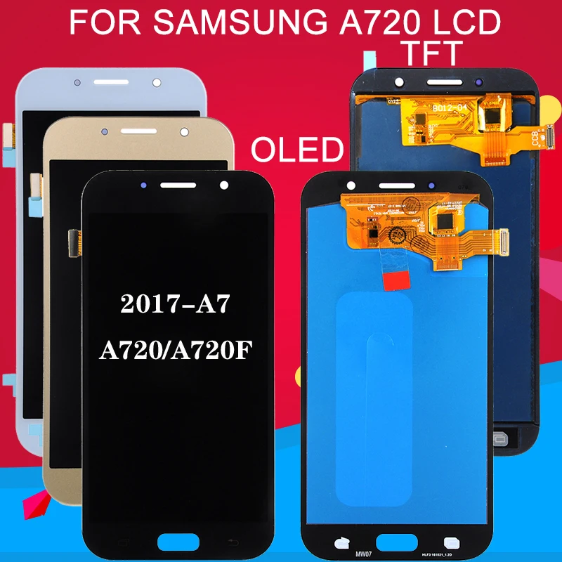 Dinamico продвижение A720 ЖК-дисплей для samsung Galaxy A7 ЖК-дисплей A720F сенсорный экран дигитайзер сборка