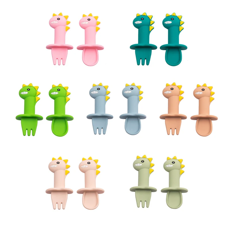 

Bopoobo Baby Silicone Fork Silicone Baby Feeding Spoon Organic Soft Tip Spoon BPA Free Food Grade Materia Handle Toddlers