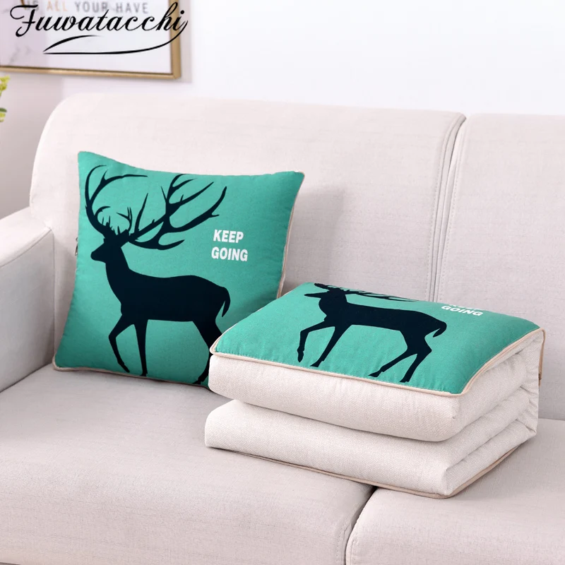 Складная Подушка-одеяло 2 в 1 Fuwatacchi с мультяшными изображениями | Дом и сад