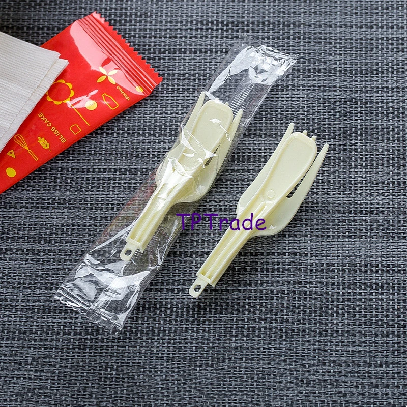 

2000/3000pcs Disposable Folding Plastic Fork Individually Packaged Forks Commercial Take Away Hard Mass Suitable for Cup Noodles