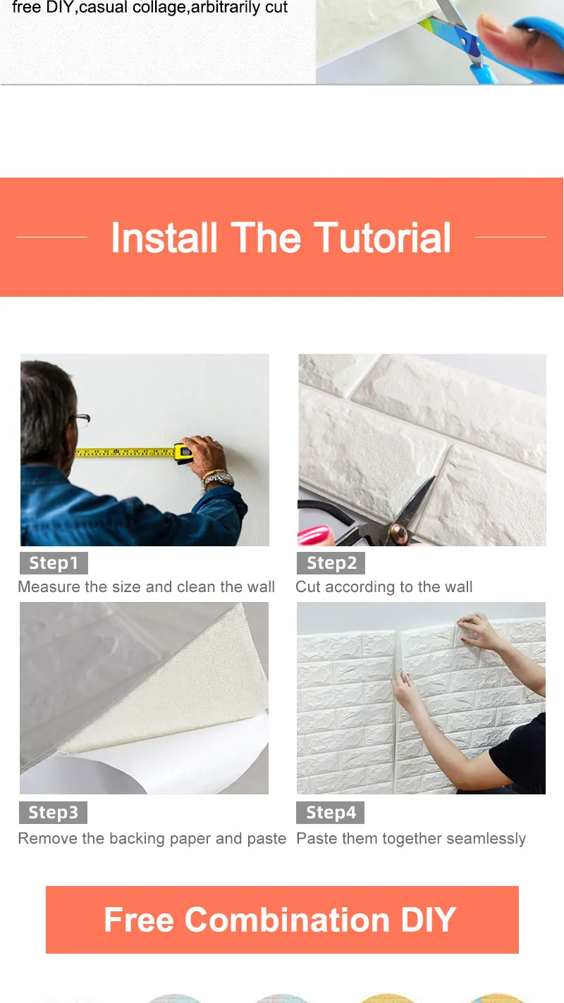1 шт/5 шт 3D обои кирпичные настенные наклейки водонепроницаемые DIY самоклеящиеся Декор для спальни детская комната гостиная обои бумага