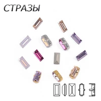 ctpa3bi colorful baguette jewels glass beads fancy stones point sewn rhinestones for diy crafts accessories garment decoration