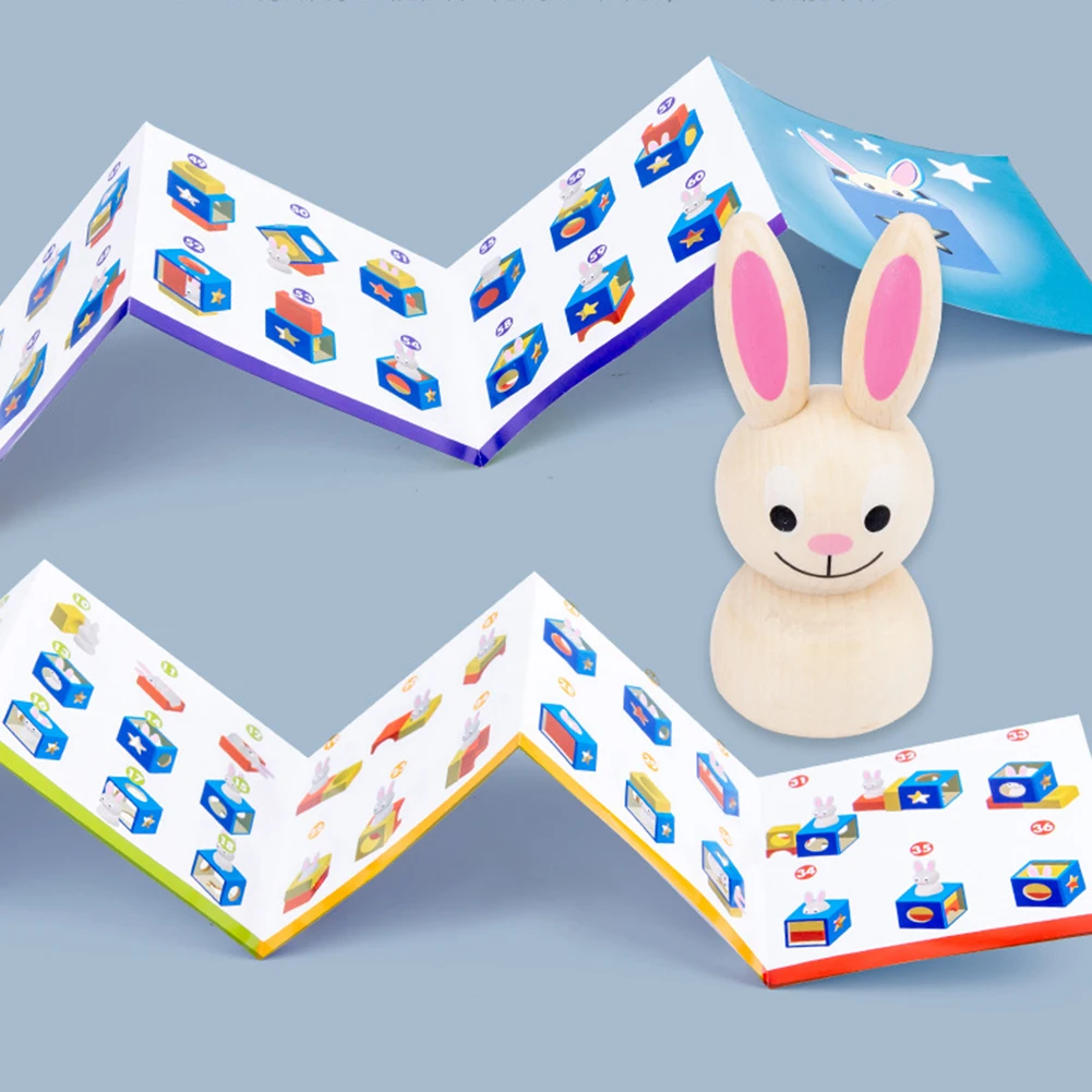 Детская креативная Магическая коробка игрушка с когнитивной картой Peekaboo кролик