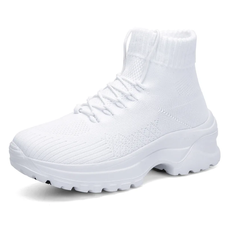 

Women's Sneakers 2021 Spring New Height Increase Casual Platform Sock Shoes Ladies High Top Sport Shoes Women Vulcanized Shoes