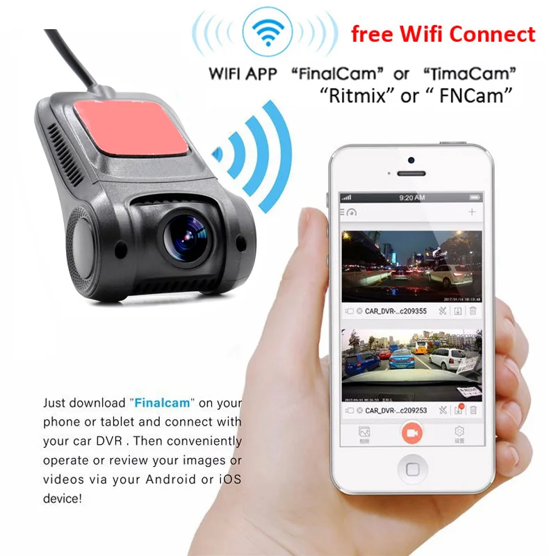 Автомобильный видеорегистратор XCGaoon с датчиком Sony IMX322 Novatek 96655 Wi Fi ночное видение