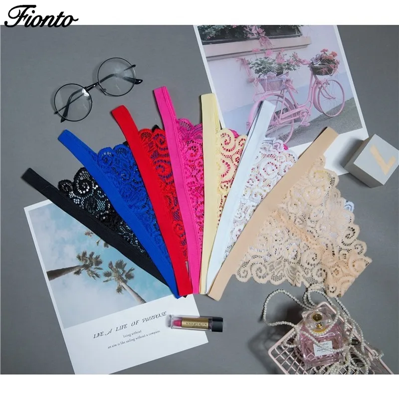 Сексуальные кружевные трусики FIONTO женские стринги с Т образной спинкой женское