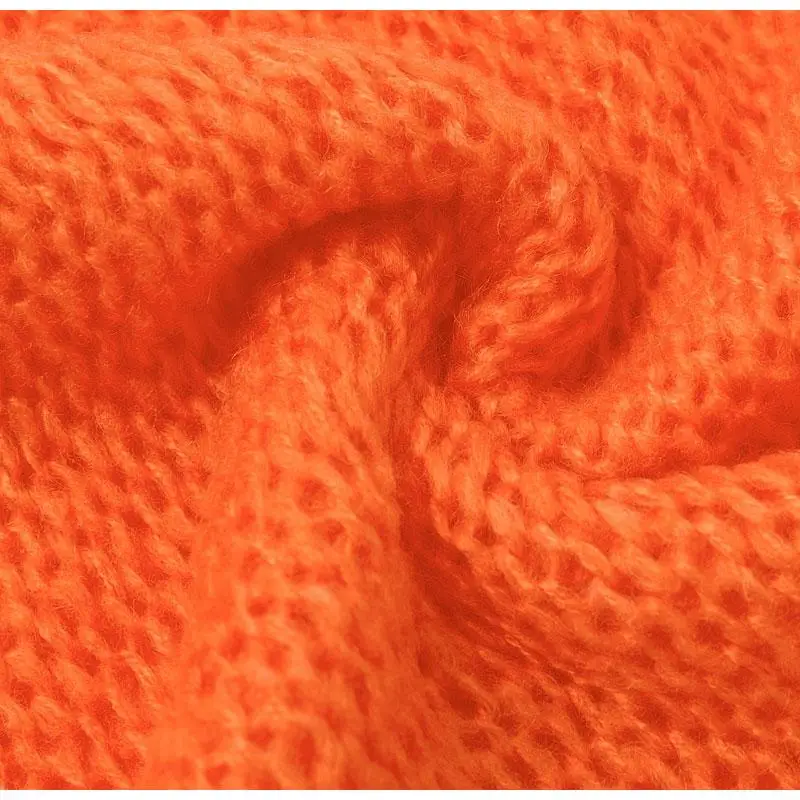 Misswim Casual loose mohair women pullover Autumn winter oversized sweater female lantern sleeve orange sweater jumpers mujer
