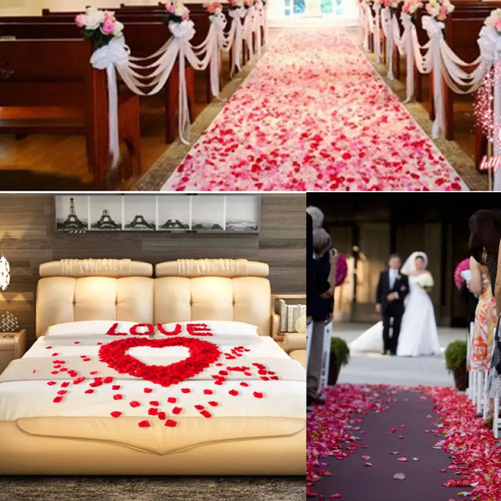 100 шт./лот искусственные лепестки роз цветок Свадебная вечеринка прохода
