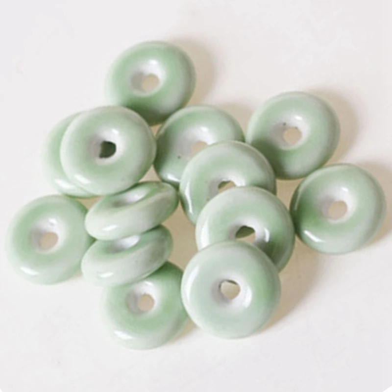 

Ceramic Trinkets Diy Hand-Woven Accessories Green Safety Buckle Student Female Bracelet Necklace Homemade Material