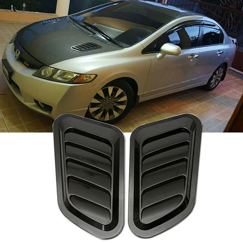 

Car Side Fender Decor Hood Bonnet Vent 2pcs/set ABS Plastic Air Flow Intake Scoop