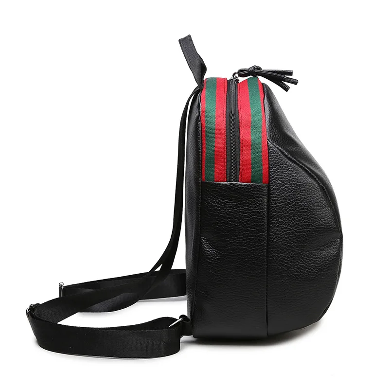 Черный женский рюкзак модный из искусственной кожи многофункциональная женская