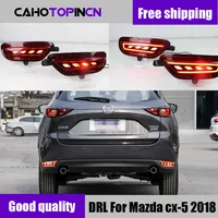 2PCS Rear Fog Lamp For Mazda CX-5 cx5 2017 2018 2019 Car LED Tail light Rear Bumper Brake Light Dynamic Turn Signal Reflector