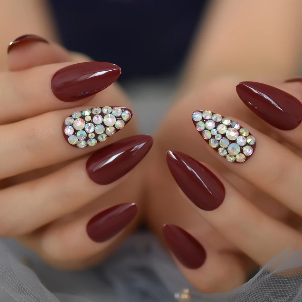 Декоративные искусственные ногти с кристаллами 28 шт. | Красота и здоровье