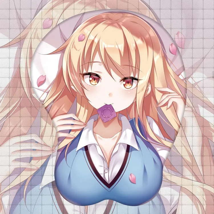 

Anime Shiina Mashiro Beauty Beautiful Woman Chest Cosplay Silicone 3D Mouse Pad Lycra Fabric Wristbands Cartoon Creative
