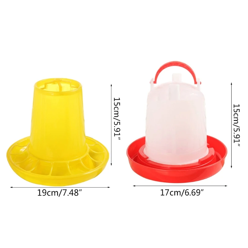 203F Chick Feeder and Waterer Kit Durable Plastic Bucket Gravity Fed Water Container Can Food Dispenser for Duck Poultry