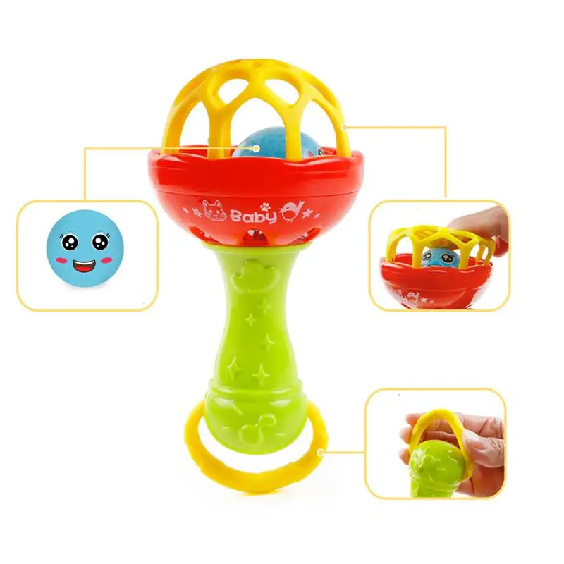 Переносные детские погремушки Fu ny Toy Intelligence Grasping Gums пластиковая ручная