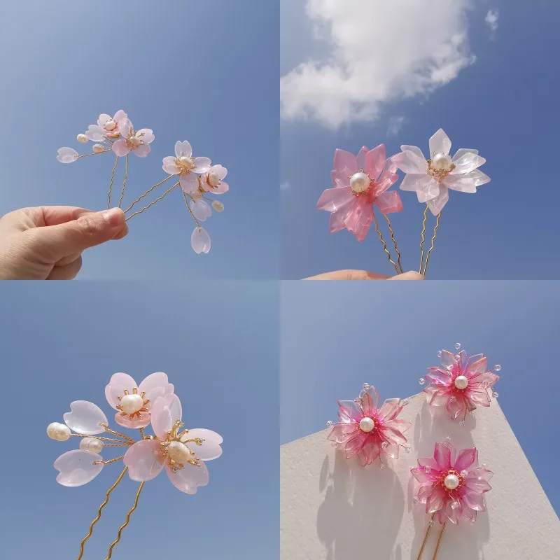 Ретро Hanfu заколка для волос Сакура головной убор палка ежедневный шаг