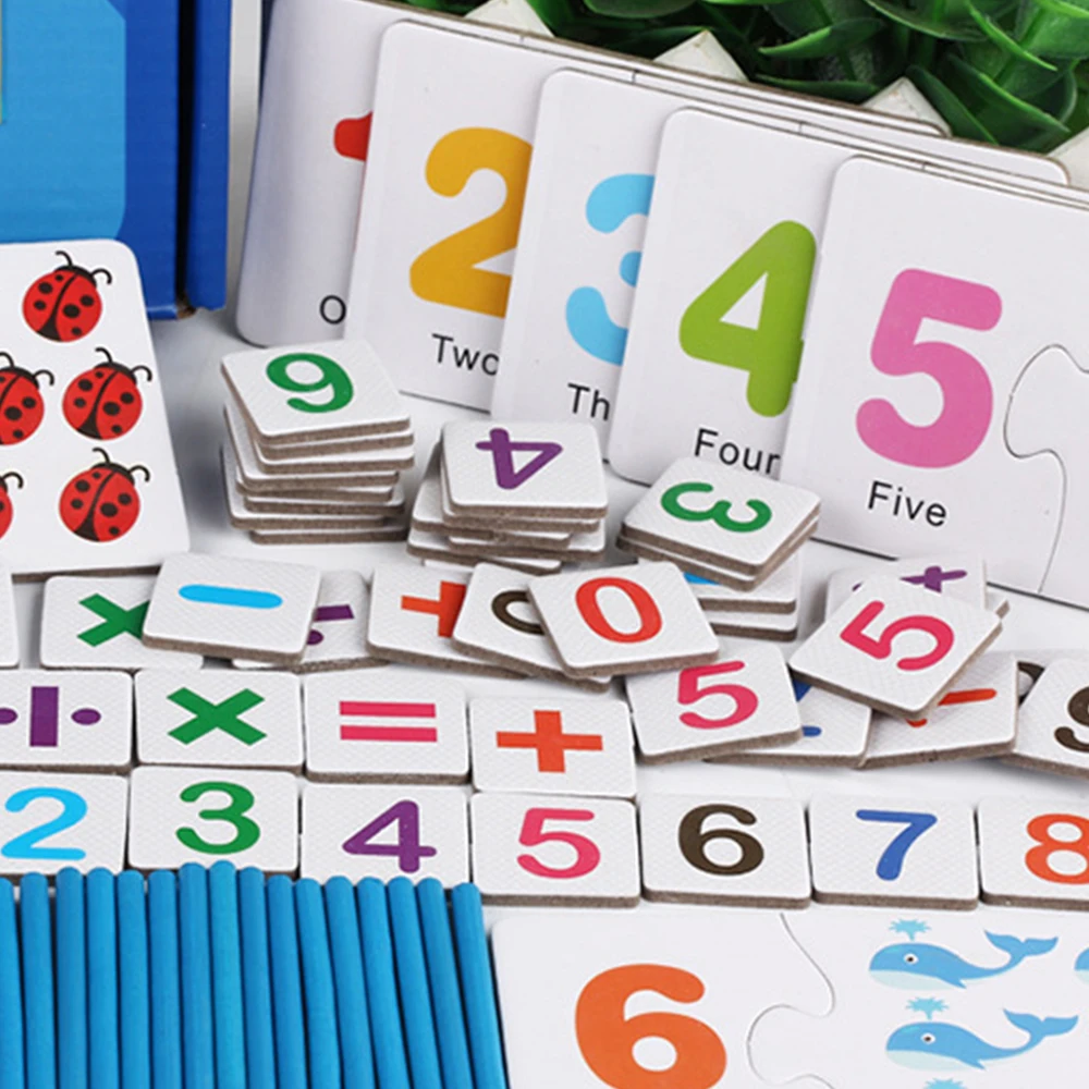 Children Wooden Toy Mathematics Numbers Sticks Digital Pairing Toys Kids Early Learning Counting Educational Box Gift | Игрушки и хобби