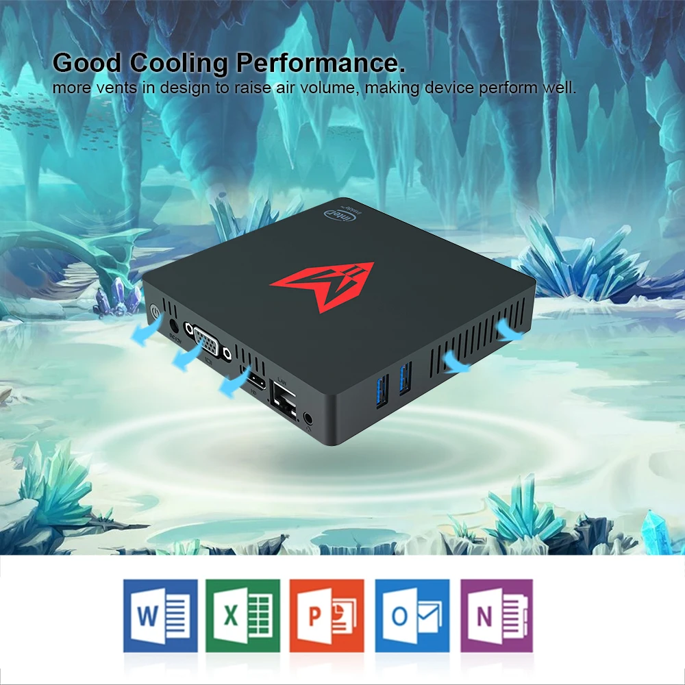Новейший MII-V Мини ПК Intel Apollo Lake J3355 Win 10 RAM 4 Гб ROM 64 медиаплеер HD1.4b BT 0 Smart TV Box |