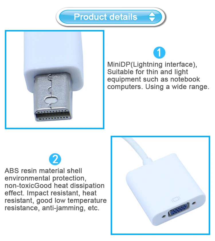 Мини DP к VGA кабель адаптер Thunderbolt мини дисплей порт дисплей к VGA конвертер адаптер для Apple Mac Pro Air Ноутбук