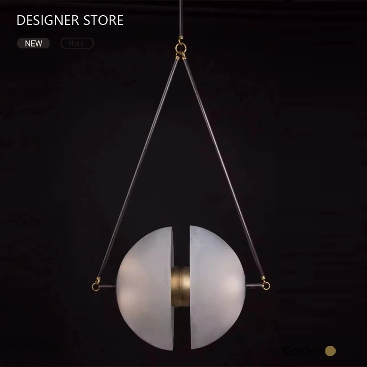 

Post-modern light luxury hemisphere chandelier living room dining room frosted glass chandelier