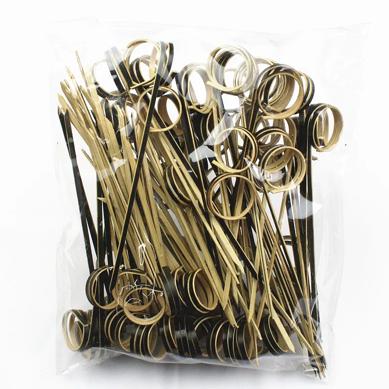 12 см 100 шт. красные пальцы бамбуковые наклейки поштучные вилки для фруктов