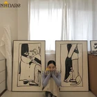 Картина черно-белая, без рамки, в Корейском стиле, тематические плакаты