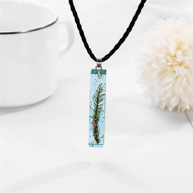 Ожерелье с подвеской в полоску сушеный цветок настоящий сухой ожерелье веревкой