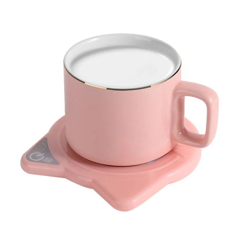 

Cute Cat Coffee Mug Warmer Pad & Cups Electric Power Cup Warmer Heating Pad