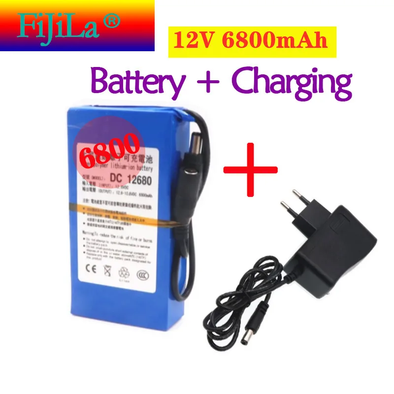 100% новый DC 12V 6800 MAH высокой Ёмкость литий ионный перезаряжаемый аккумулятор AC