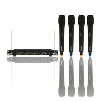 4 channel vhf handheld wireless microphone system 4ch vhf receiver with dual anttennas digital led display mic karaoke smv 4000a