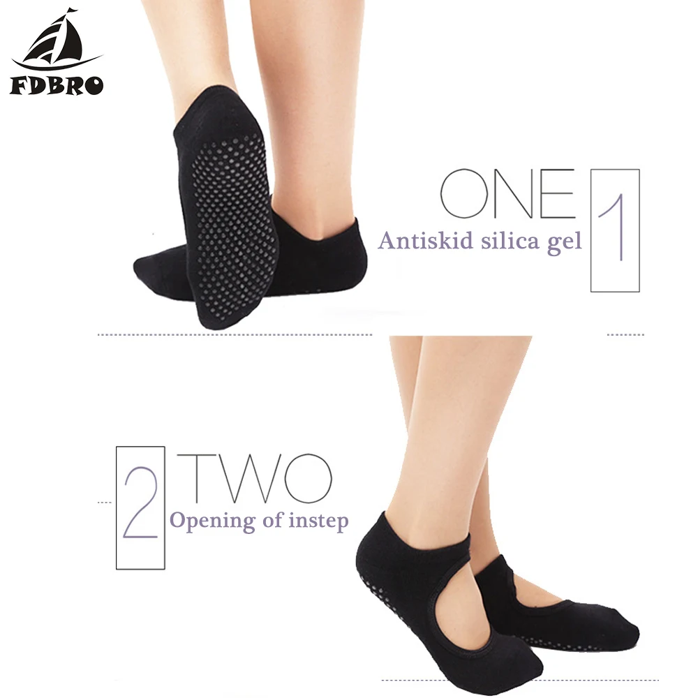 FDBRO профессиональные женские носки для йоги нескользящие махровые хлопковые с