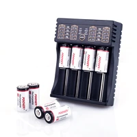 8pcs 3 7v 750mah cr123a 16340 rechargeable battery lithium li ion batteries with charger for led flashlight camera