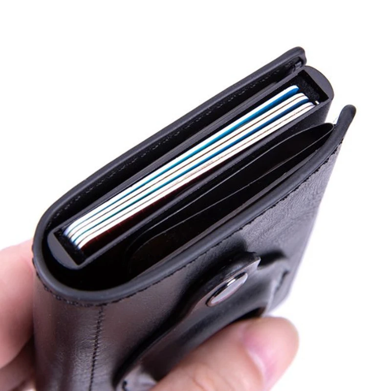 Бумажники с Rfid-меткой из углеродного волокна и кожи мужской держатель для