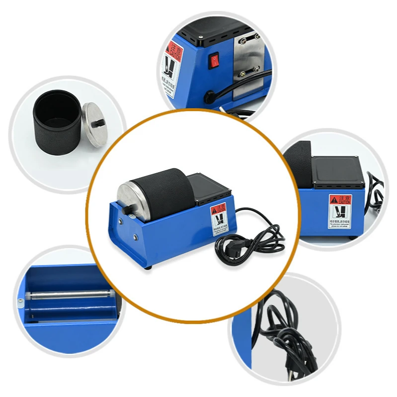 

HBM Mini Rotary Polishing Machine bead Polisher with Rubber Buckets Roll barrel rotary grinding Jewelry Tools