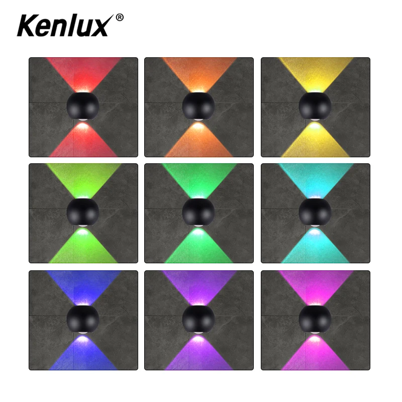 4 шт. маленький круглый квадратный светодиодный настенный светильник RGB
