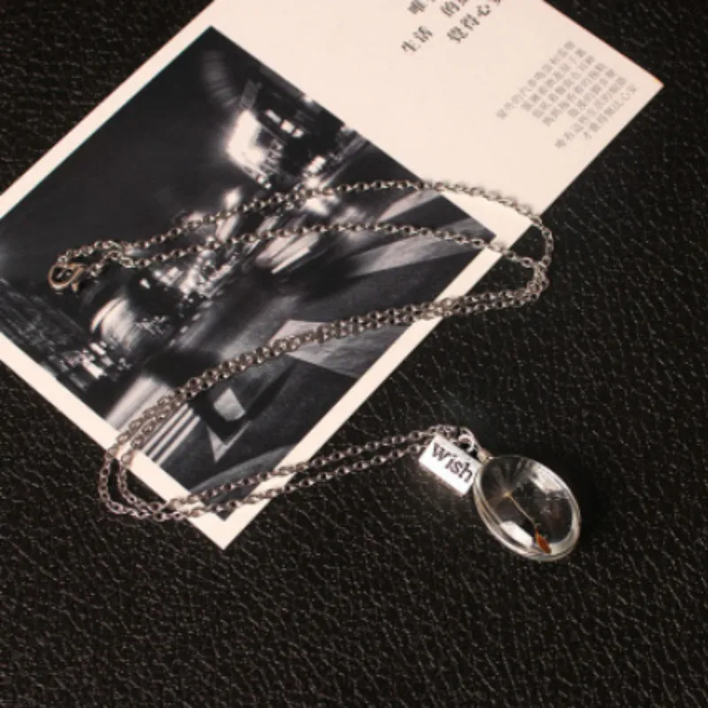 Хрустальный шар для детей или взрослых настоящие семена одуванчика ожерелье