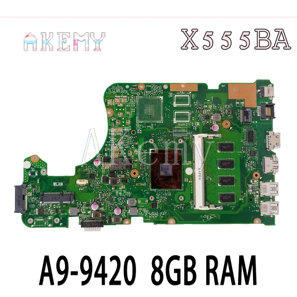 X555QG материнская плата для For AsusX555QA X555BA X555Q X555B ноутбука Тест ОК A9 9420 8 Гб