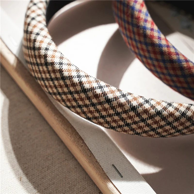 

Retro Plaid Thicken Wide Hair Holder Headband for Women Lady Elegant Hair Hoop Bezel Turban Hairbands Headwear Hair Accessories