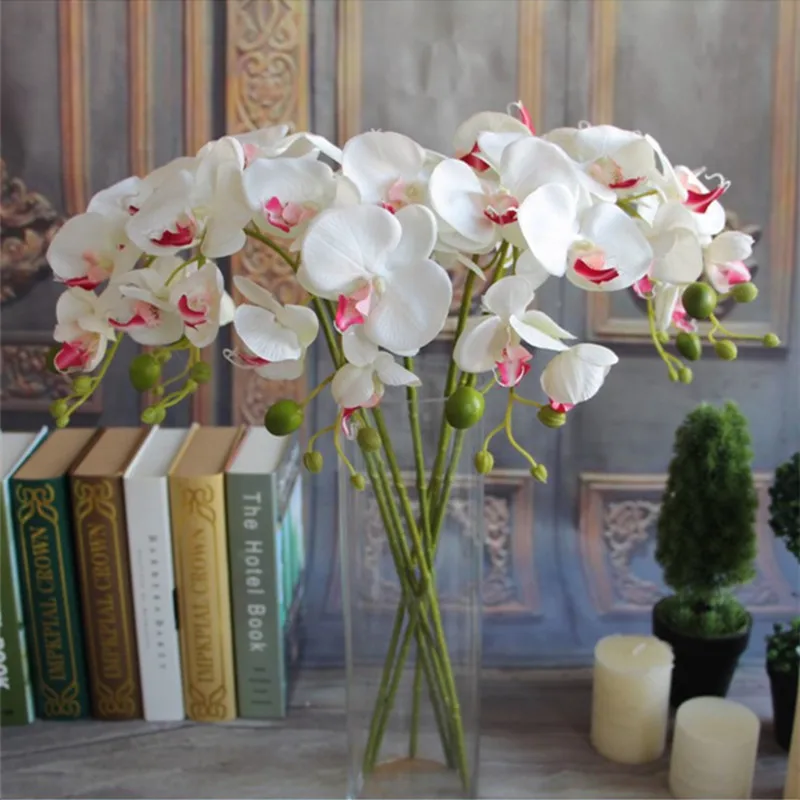 Goedkoop Elegant Simulatie Phalaenopsis Bloemen Diy Ornament Kunstmatige Vlinder Orchidee Zijde Bloem Boeket Bruiloft Woondecoratie