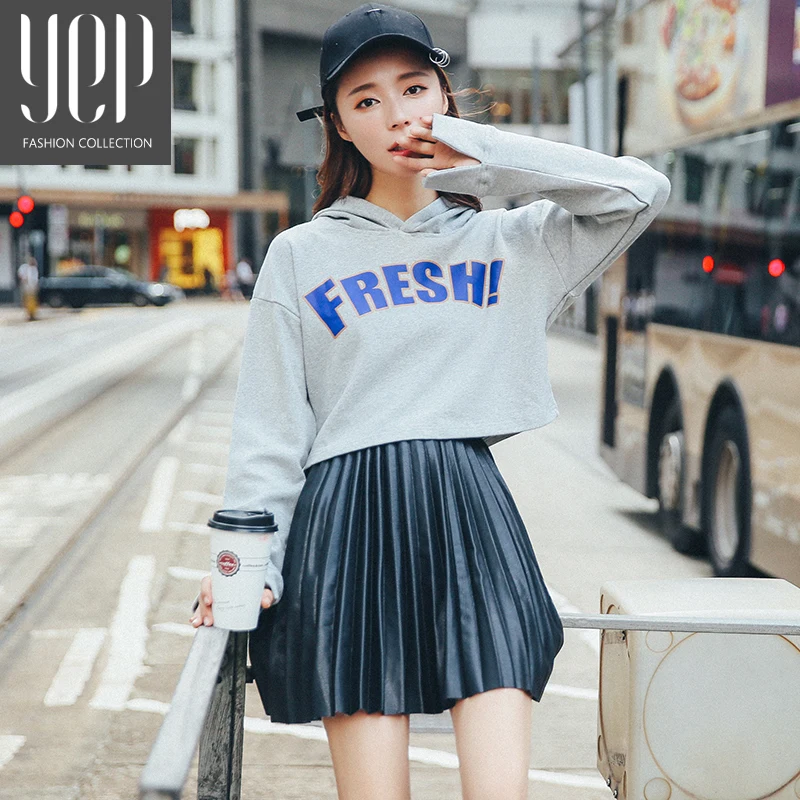 Модные черные юбки YASUGUOJI из искусственной кожи с мехом уличная одежда женская