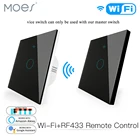 Wi-Fi RF433 передатчик, настенная панель, умная стеклянная панель, сенсорный переключатель, 123 клавиши, переключатель дистанционного управления, работает с Alexa, Google Home